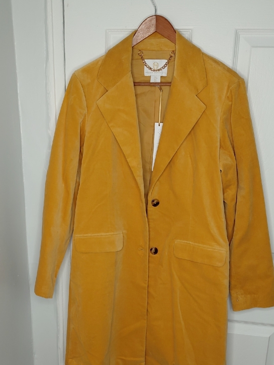 House of Harlow 1960 Jackets & Blazers - House of Harlow 1960 Mustard Velvet Long Trench Coat